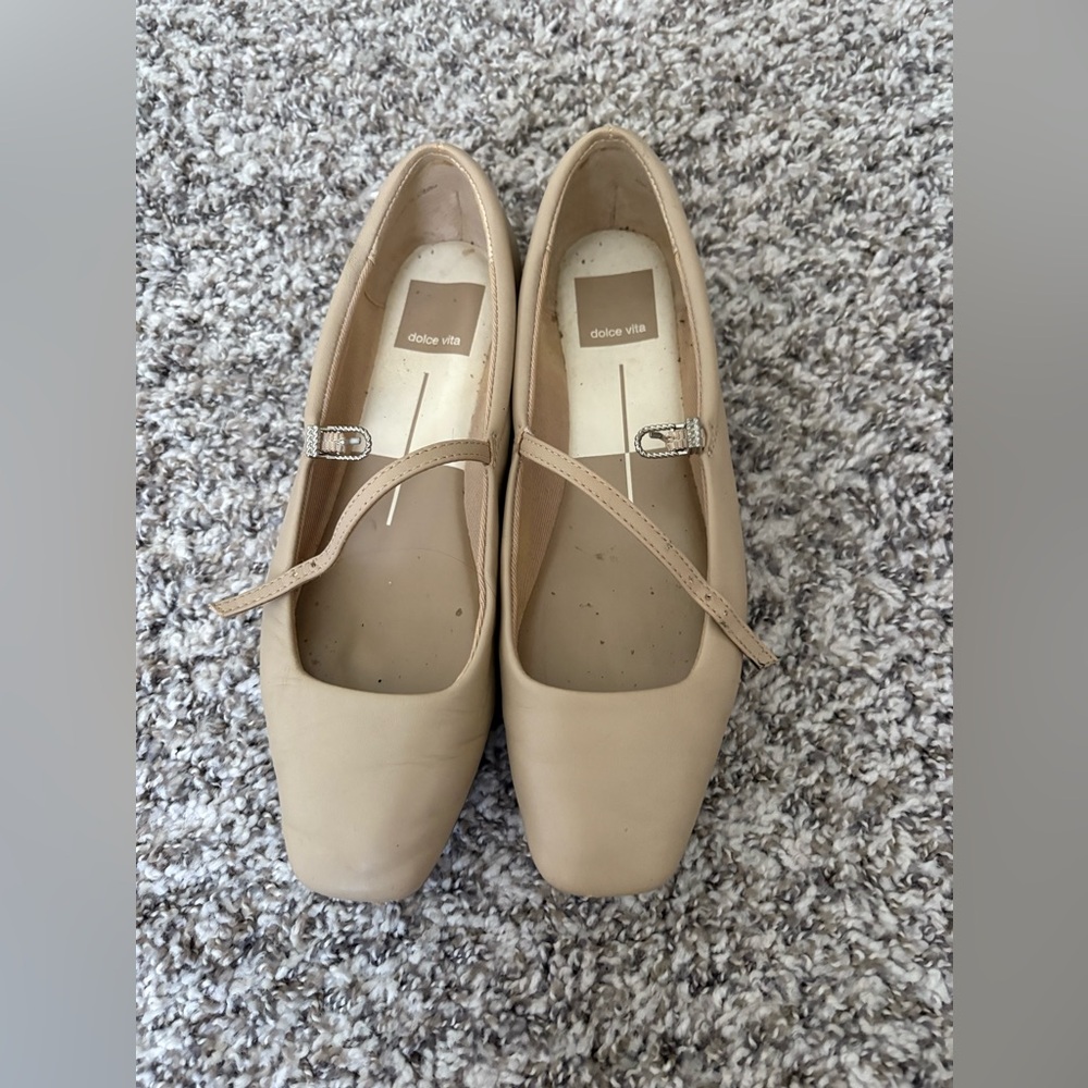 Dolce Vita Beige Mary Jane Flats